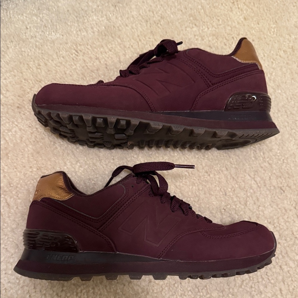 New Balance WL 574 MTB Bronze and Maroon Sneakers - Picture 6 of 9